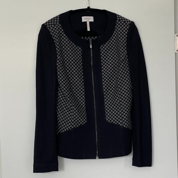 Laundry by Shelli Segal navy white suit jacket size 8 - Picture 1 of 5